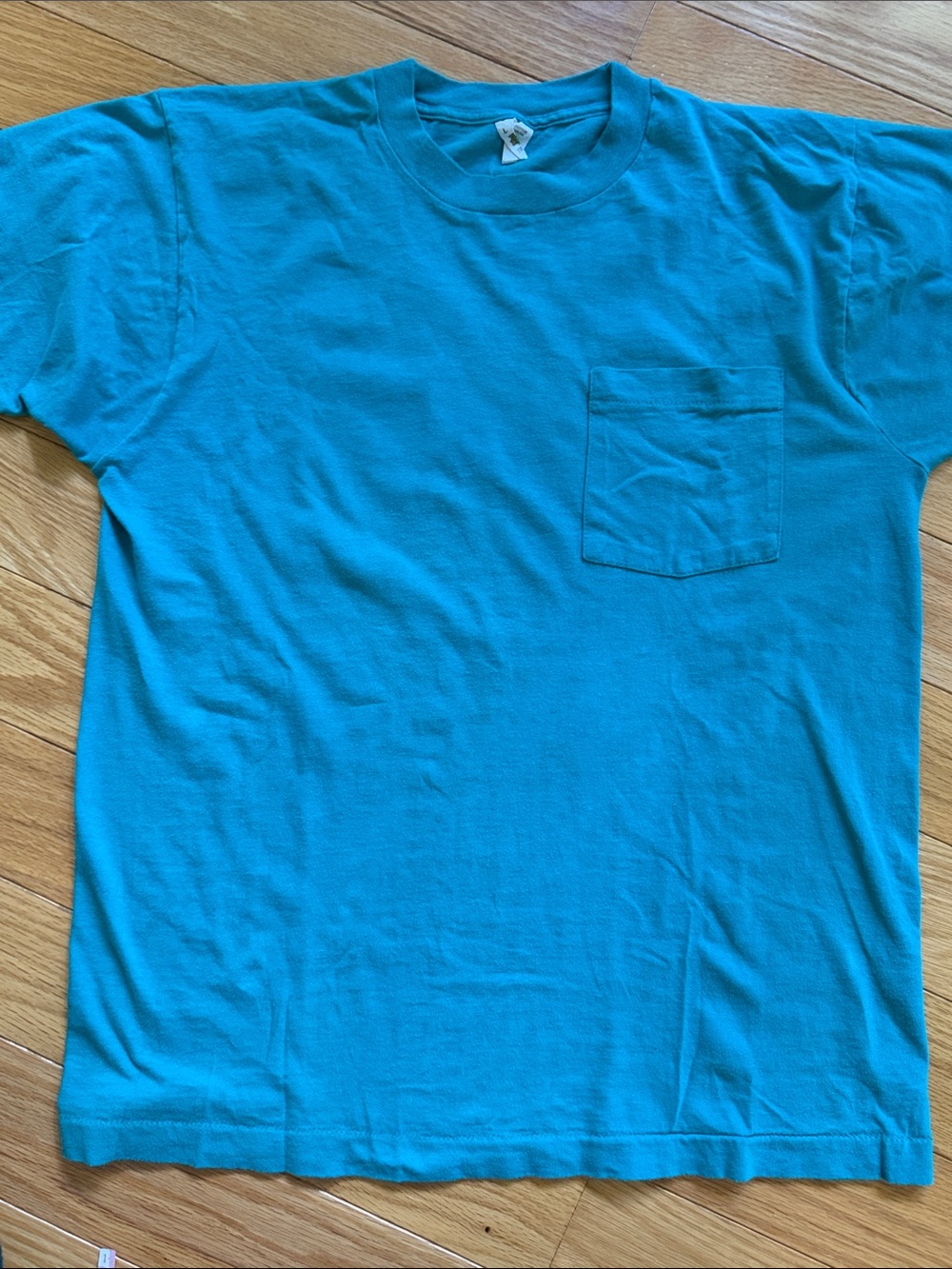Vintage - 80s-90s Classic Pocket T-Shirt - Teal Blue